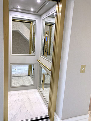 Residential Elevator with a marble interior