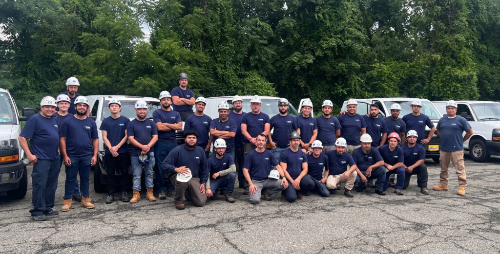 Group of the entire team during safety training