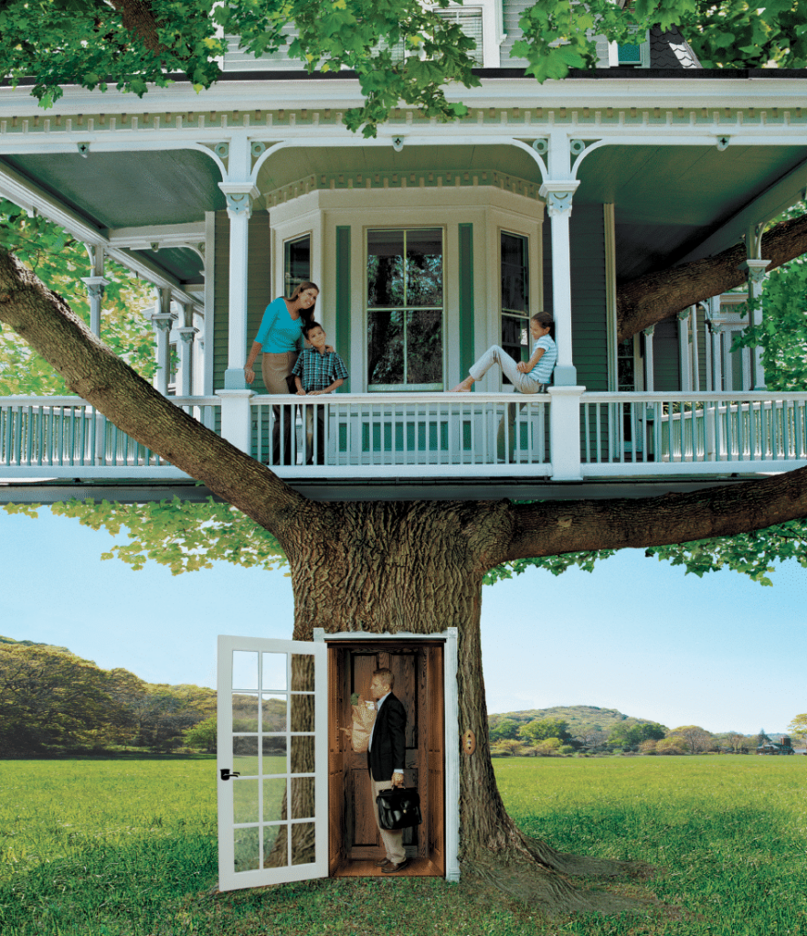 Elevator in a tree house