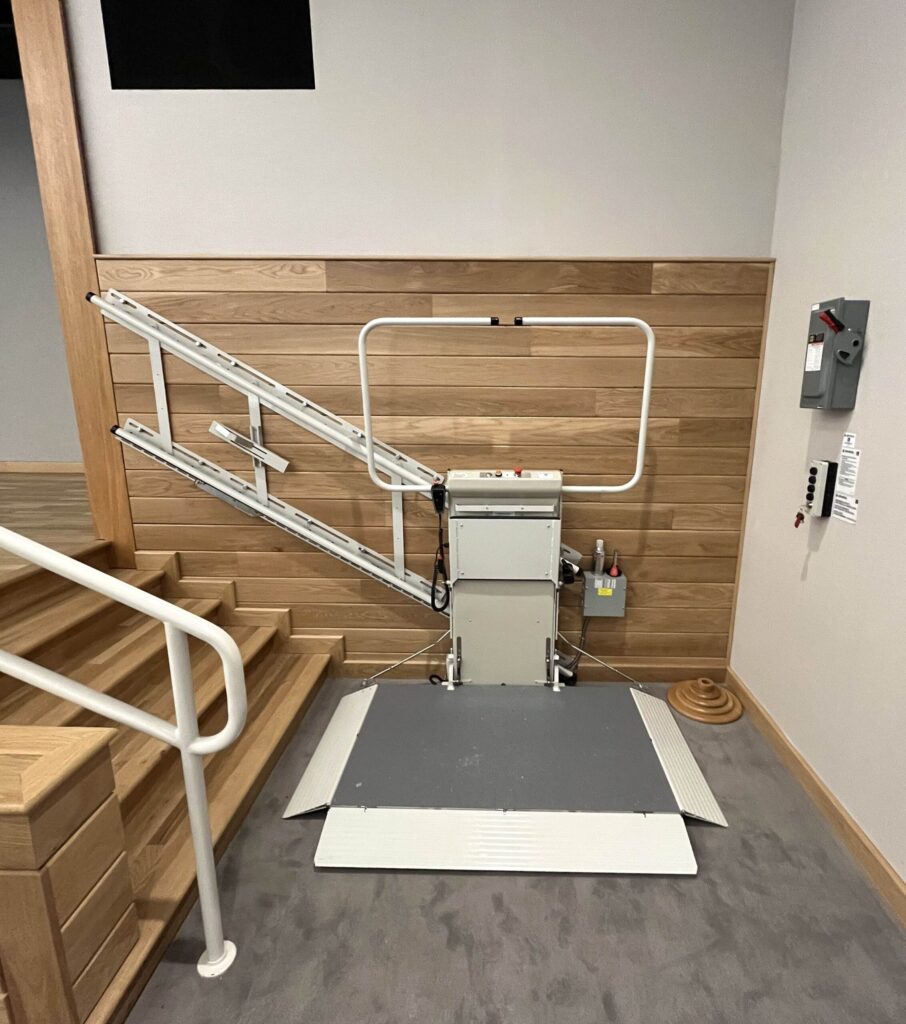 Delta Wheelchair lift ready to move upstairs