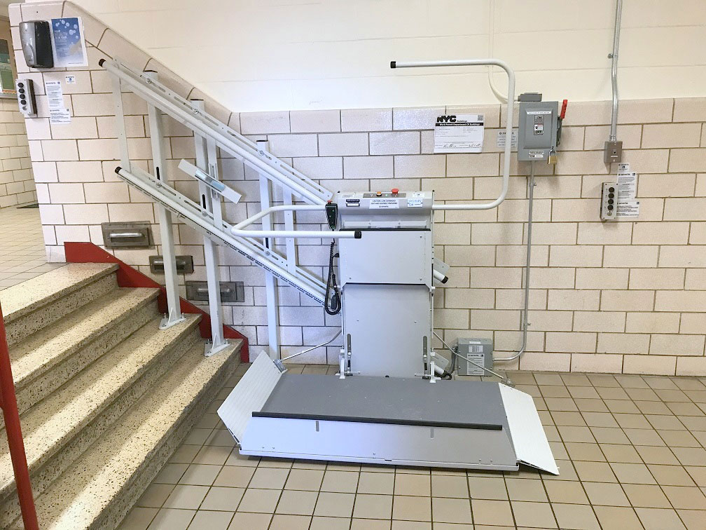 Inclined Wheelchair lift to move handicapped people in NJ and NY