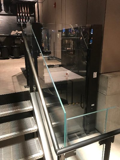 Wheelchair lift in a commercial restaurant